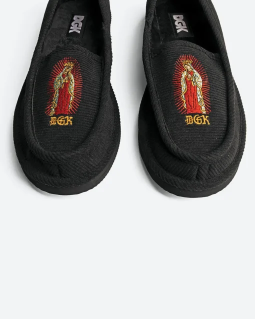 Blessed Embroidered Corduroy Slippers