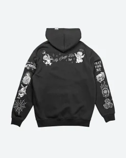 Crazy Life Embroidered Hooded Fleece