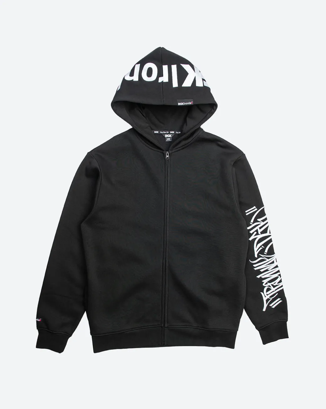 DGK x Ironlak Tag Zip-Up Embroidered Hooded Fleece